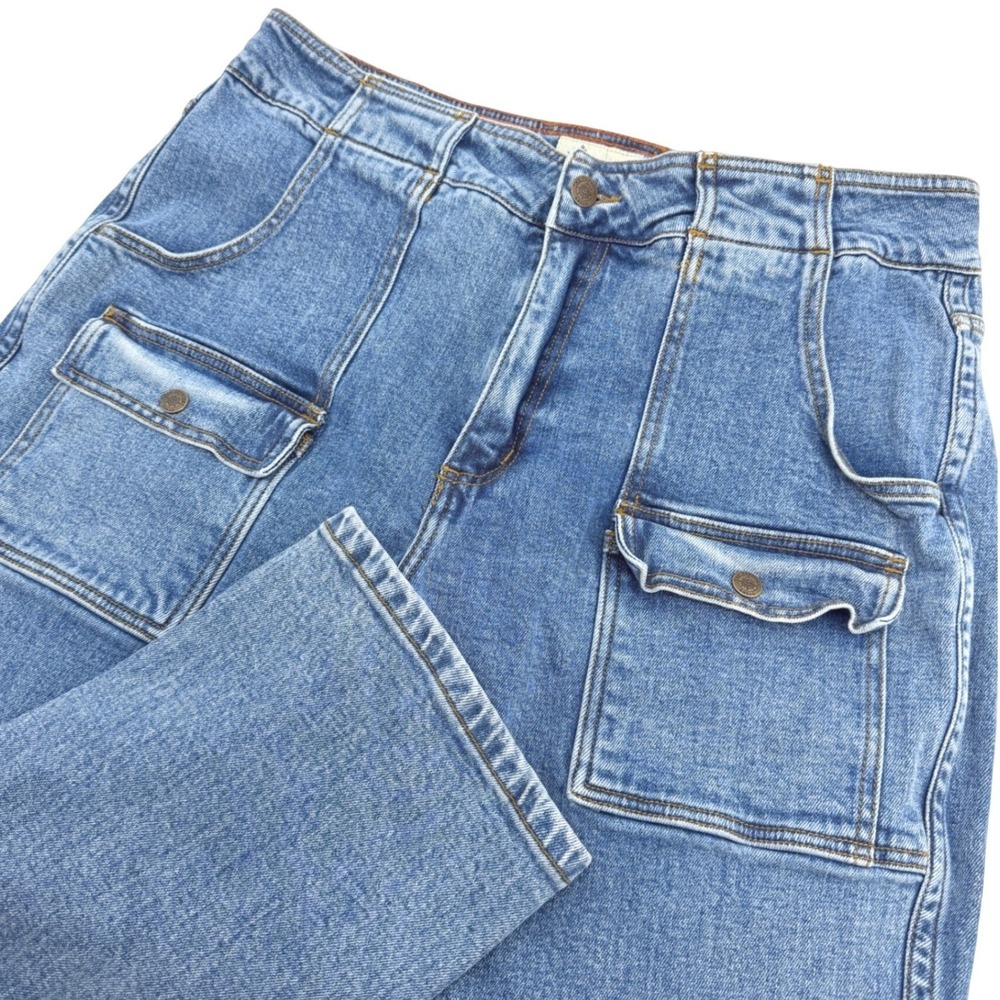 The Territory Ahead Cargo Jeans Men 34x30 (Tag 34x32) Blue Flap Pockets Stretch